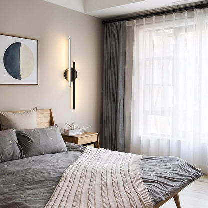 LED Wall Light 24W Modern – Warm White 3000K | Black Aluminum Sconce