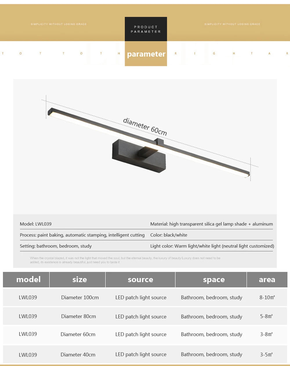 Moderne LED-wandlamp Badkamer make-up licht Lijnlamp voor Badspiegel