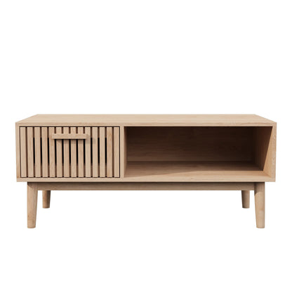 Couchtisch aus Massivholz – Natürlicher, niedriger Beistelltisch für das Wohnzimmer