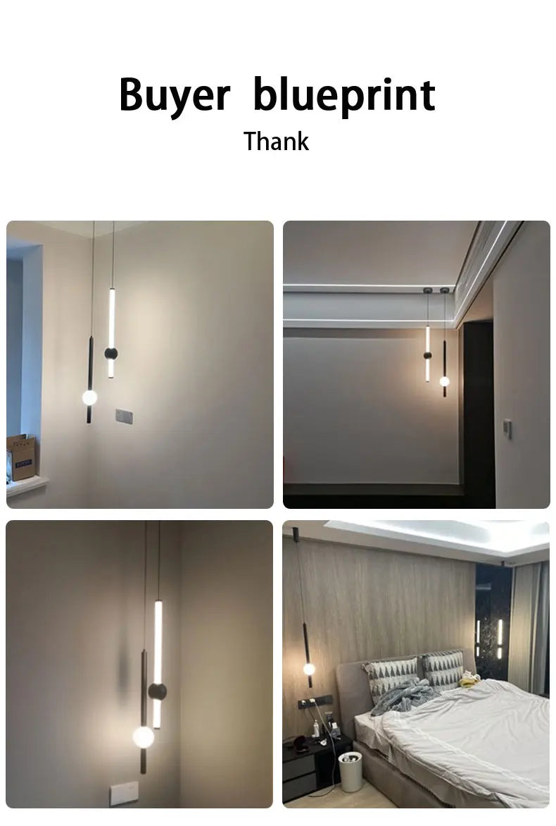 Minimalistische Nachttischleuchte – Moderne LED-Einflammenlampe