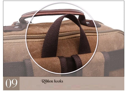 Vintage Canvas Backpack Men Large Capacity Travel Shoulder Bag High Quality Fashion Students Bag Male notebook Laptop Backpack