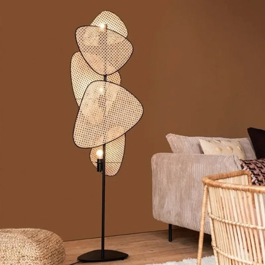 Staande Lamp Cannage Rotan Design