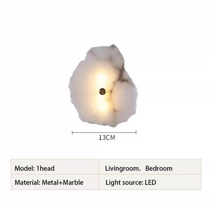 LED-Wandleuchte aus Marmor & Kupfer