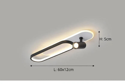 Dimbare led-plafondlamp met spotlight – 60/80/100/120 cm | Zwart, wit of goud