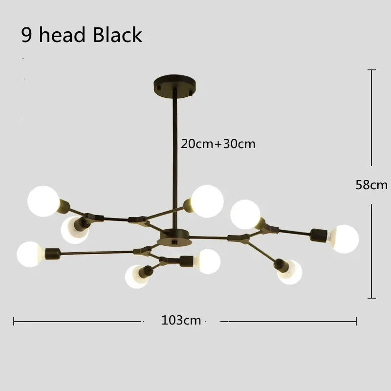 Sputnik Chandelier - Modern Art Deco Molecular Ceiling