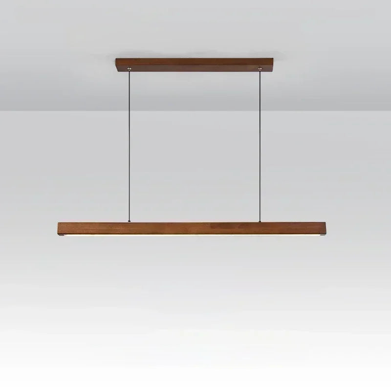 LED Pendant Light - Wood Long Strip - Kitchen Island Lighting