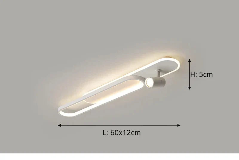 Dimbare led-plafondlamp met spotlight – 60/80/100/120 cm | Zwart, wit of goud