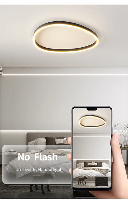 LED Ring Chandelier - Modern Pendant Light for Living Room, Bedroom & Dining Room