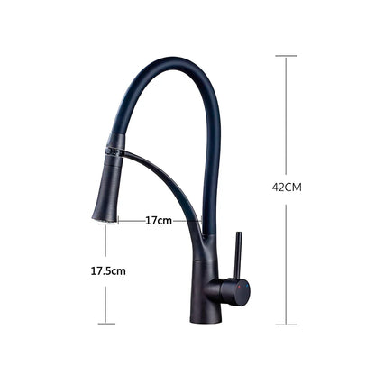 Matte Black Kitchen Faucet – Pull-Down Swivel Spout | Deck Mounted Mixer Tap
