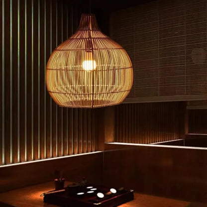 Japanese handwoven Handwoven Rattan Pendant Lamp