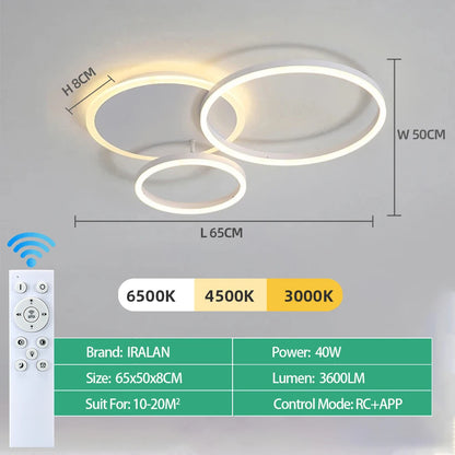 Modern LED Ceiling Chandelier - Dimmable Multi-Head Design