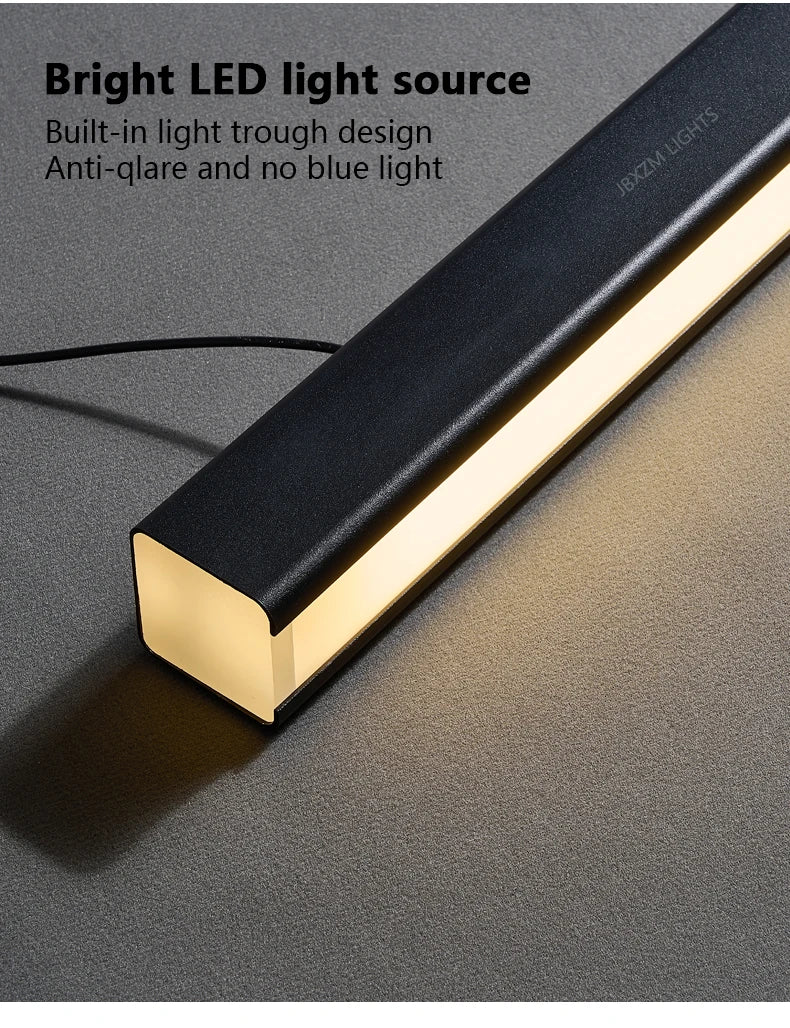 Moderner linearer LED-Kronleuchter – Minimalistische Pendelleuchte für Kücheninsel und Esszimmer