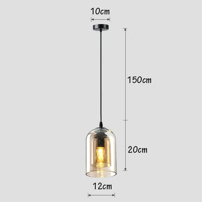 Moderne Pendelleuchte – Glas & Eisen, 1 oder 3 Köpfe, dimmbar