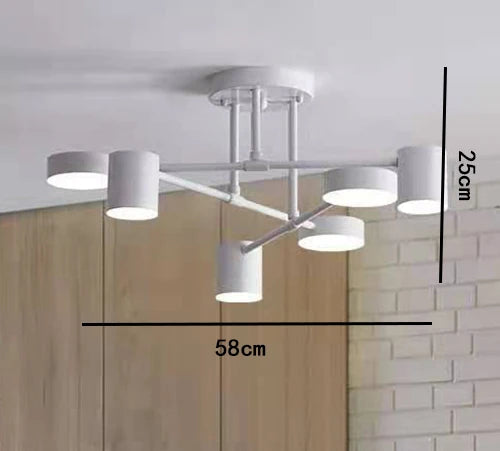 Modern Industrial Ceiling Light - 6-Light Metal Fixture