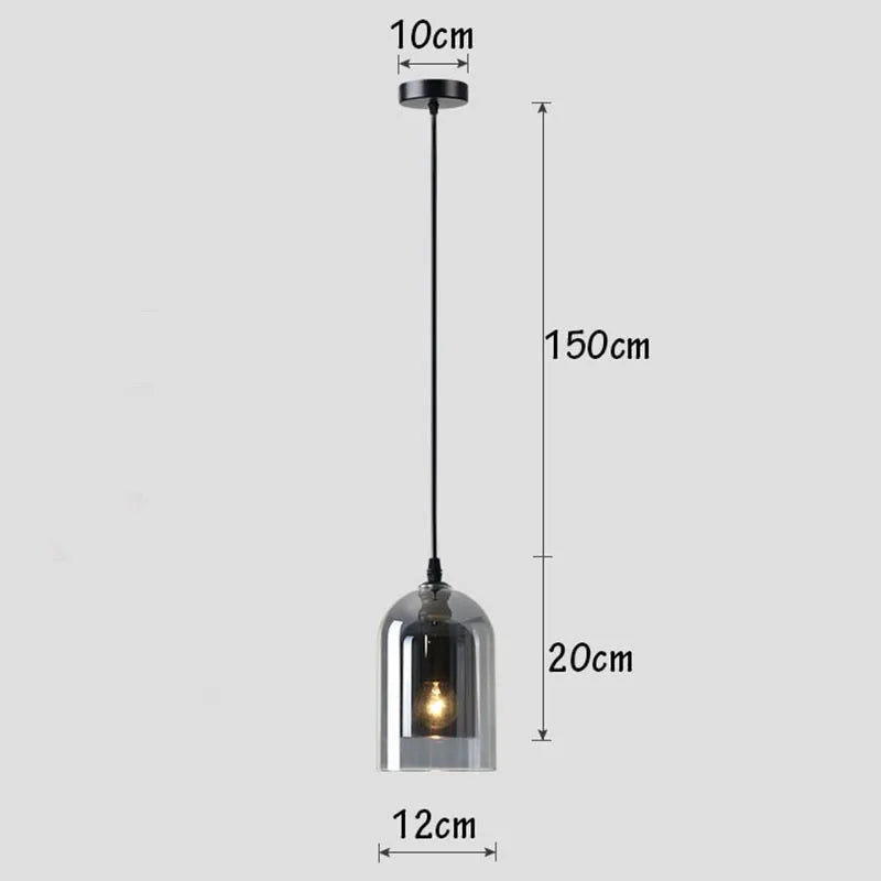 Moderne Pendelleuchte – Glas & Eisen, 1 oder 3 Köpfe, dimmbar