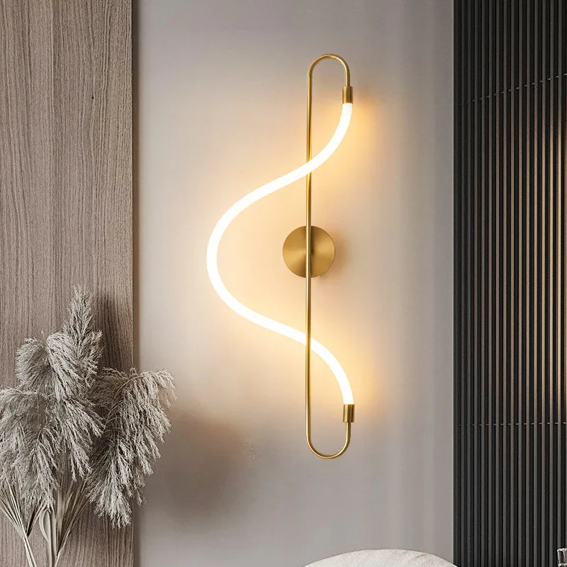 Modern LED Wall Lamp – Gold Aluminum Sconce