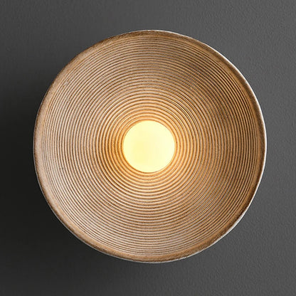 Luna Round Wall Sconce - Wabi-Sabi Resin Lamp