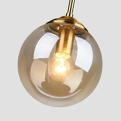 Glaskugel-Hängeleuchte | 3 oder 5 Köpfe | Bernstein, klar oder rauchgrau | E27