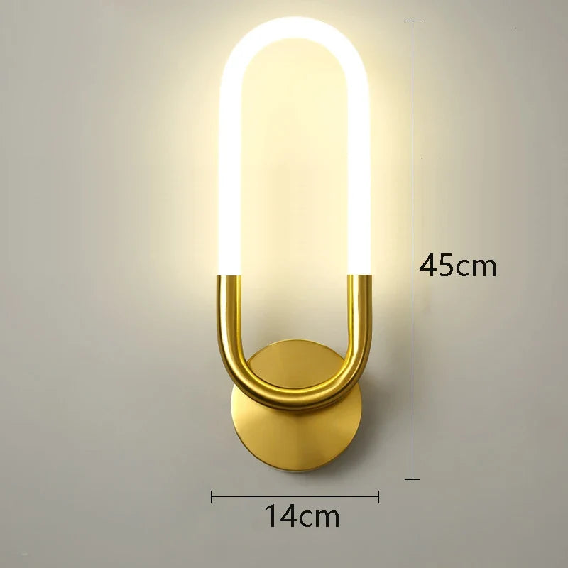 U-vormige led-wandlamp – Art-decodesign | Koper of zwart