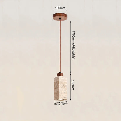 Pendelleuchte aus natürlichem Travertin – Japanische Wabi-Sabi-Steinlampe