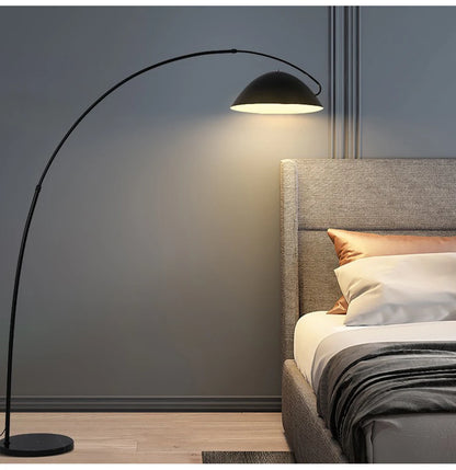 Moderne skandinavische LED-Stehlampe – dreifarbige, dimmbare Angelruten-Optik