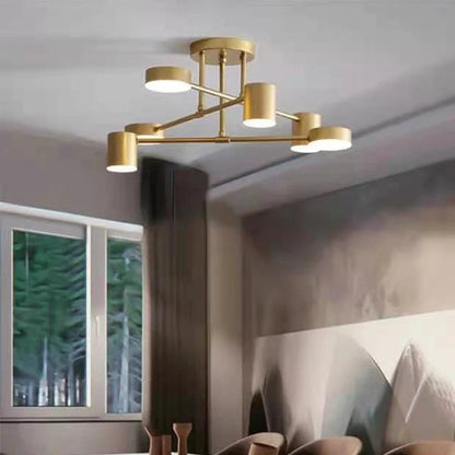 Modern Industrial Ceiling Light - 6-Light Metal Fixture