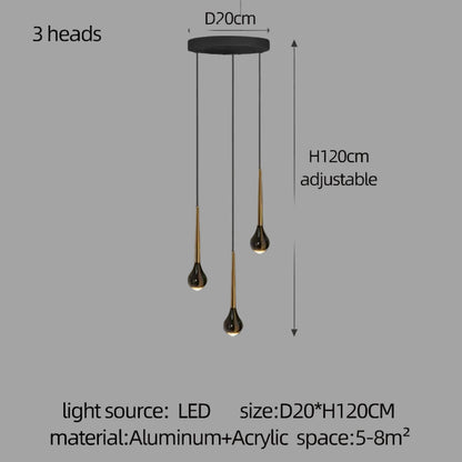 LED-Treppenhaus-Pendelleuchte – Schwarz und Gold