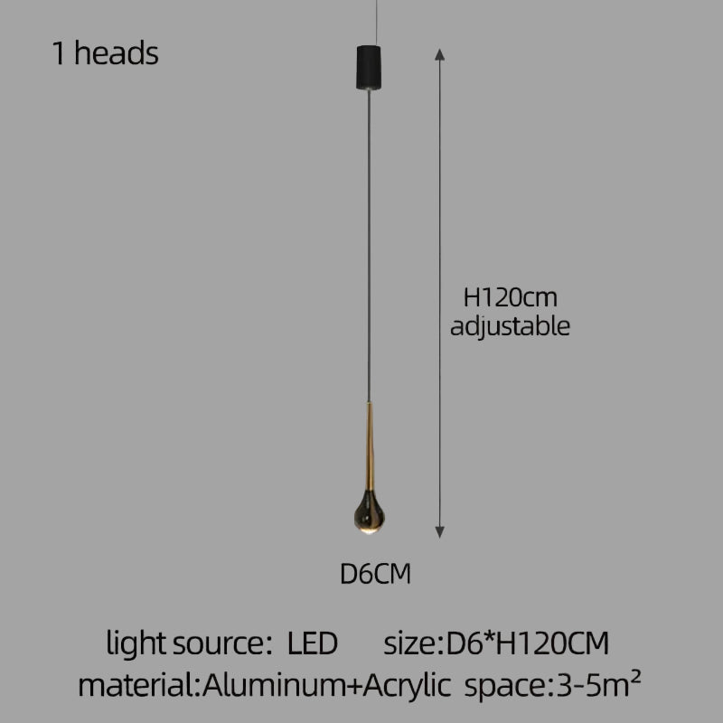 LED-Treppenhaus-Pendelleuchte – Schwarz und Gold