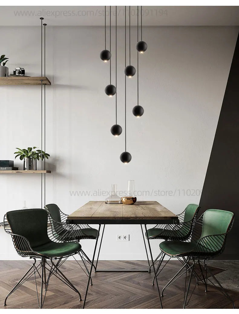 Moderner runder LED-Pendelleuchter – Treppenhausleuchte mit mehreren Leuchten