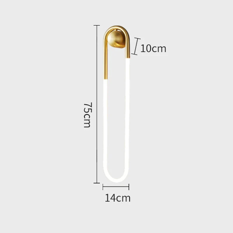 U-vormige led-wandlamp – Art-decodesign | Koper of zwart