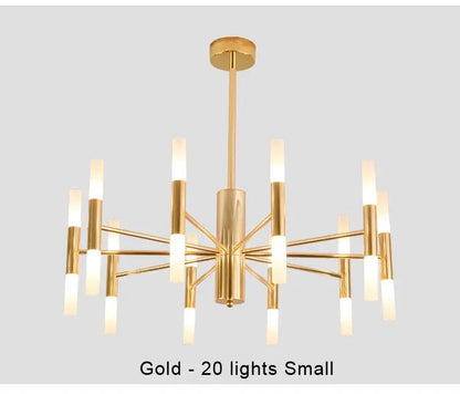 Moderne Nordic Design LED Hanglamp - G4 Kroonluchter Zwart/Goud