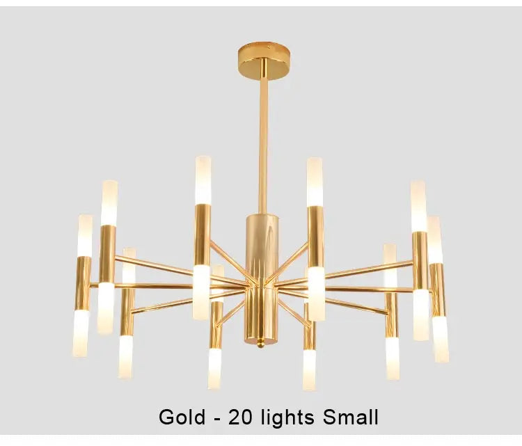 Moderne Nordic Design LED Hanglamp - G4 Kroonluchter Zwart/Goud