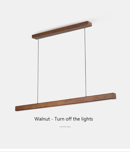 LED Pendant Light - Wood Long Strip - Kitchen Island Lighting