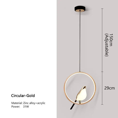 LED-Pendelleuchte „Elstervogel“ – Modernes nordisches Design
