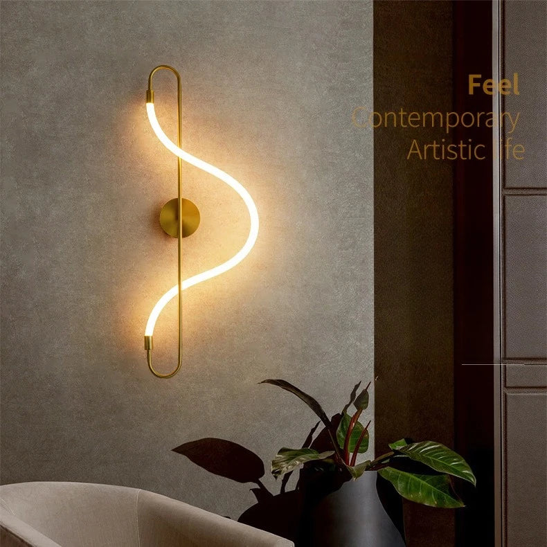 Modern LED Wall Lamp – Gold Aluminum Sconce