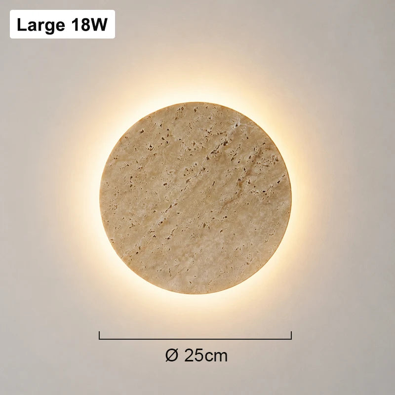 Runde LED-Wandleuchte – Wabi-Sabi-Nachttischleuchte