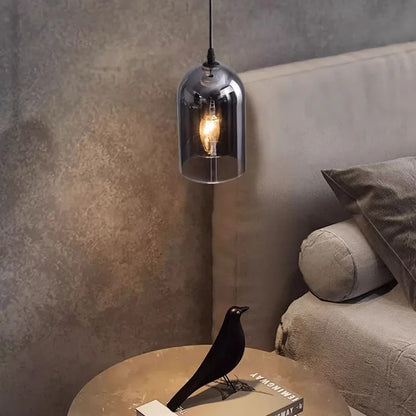Moderne Pendelleuchte – Glas & Eisen, 1 oder 3 Köpfe, dimmbar