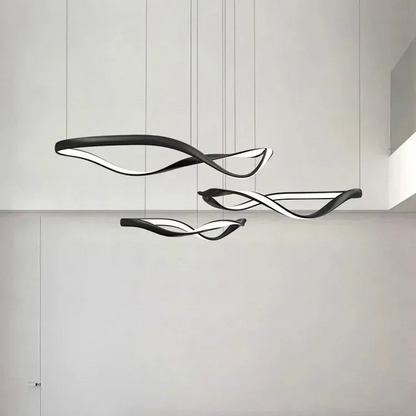 Modern Wavy Ring LED Pendant Light - Circular Designer Chandelier