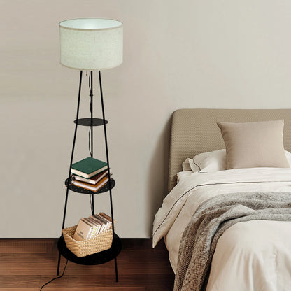 Moderne Stehleuchte mit 3-stufigem Regal – E27 Stehleuchte mit Stauraum