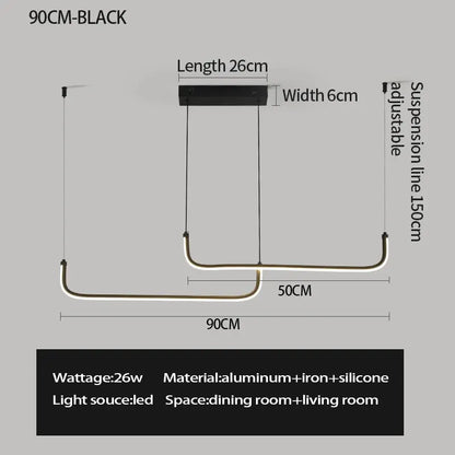 Modern Chandeliers Aluminum Dining Room LED Pendant Lamps