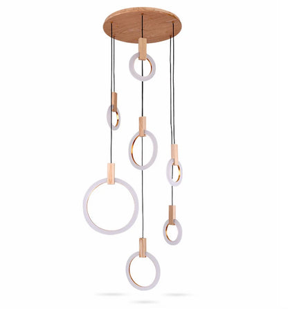 Wooden Ceiling Chandelier - Modern Pendant Light for Living Room, Bedroom & Dining Room