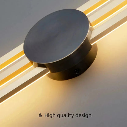 Modern Long Wall Lamp – Luxury Black & Gold LED Sconce | Bedroom, Hallway, Living Room