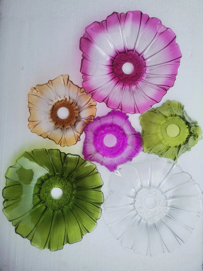 Flower Glass Pendant Lamp - Copper Ceiling Chandelier