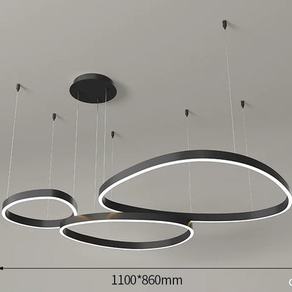 LED Ring Chandelier - Modern Pendant Light for Living Room, Bedroom & Dining Room