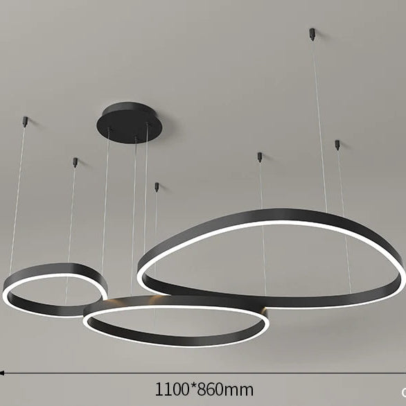 LED Ring Chandelier - Modern Pendant Light for Living Room, Bedroom & Dining Room