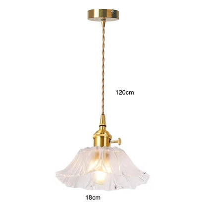 Flower Glass Pendant Lamp - Copper Ceiling Chandelier