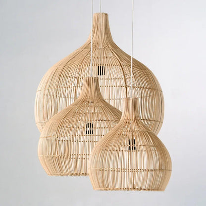 Japanese handwoven Handwoven Rattan Pendant Lamp