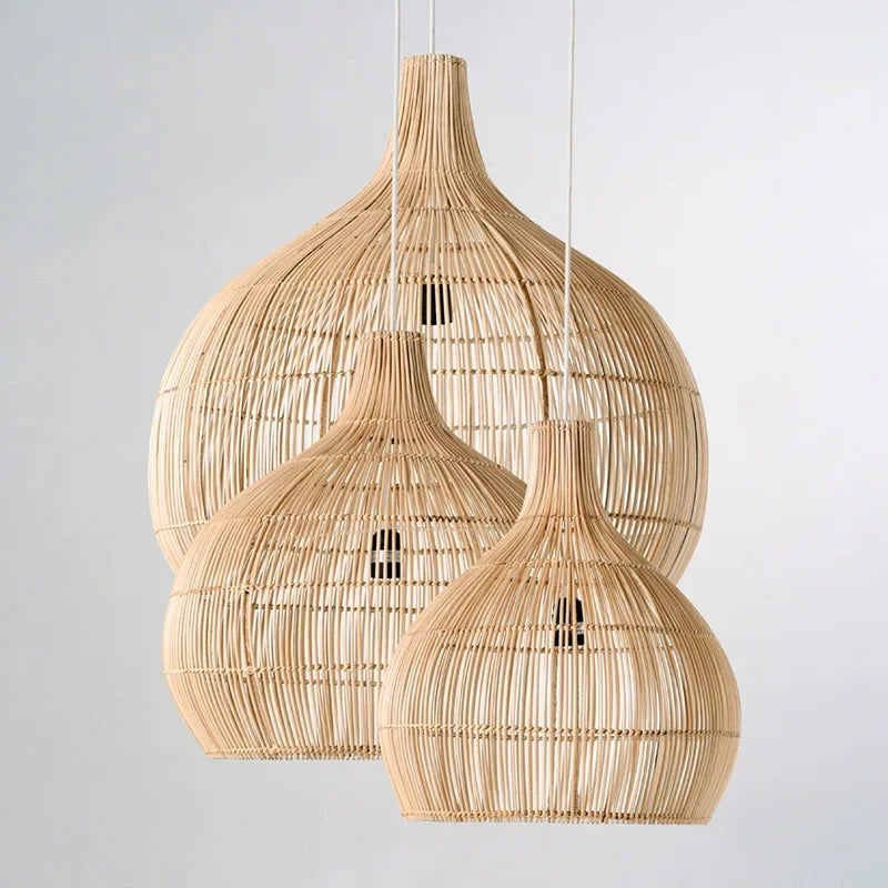 Japanese handwoven Handwoven Rattan Pendant Lamp