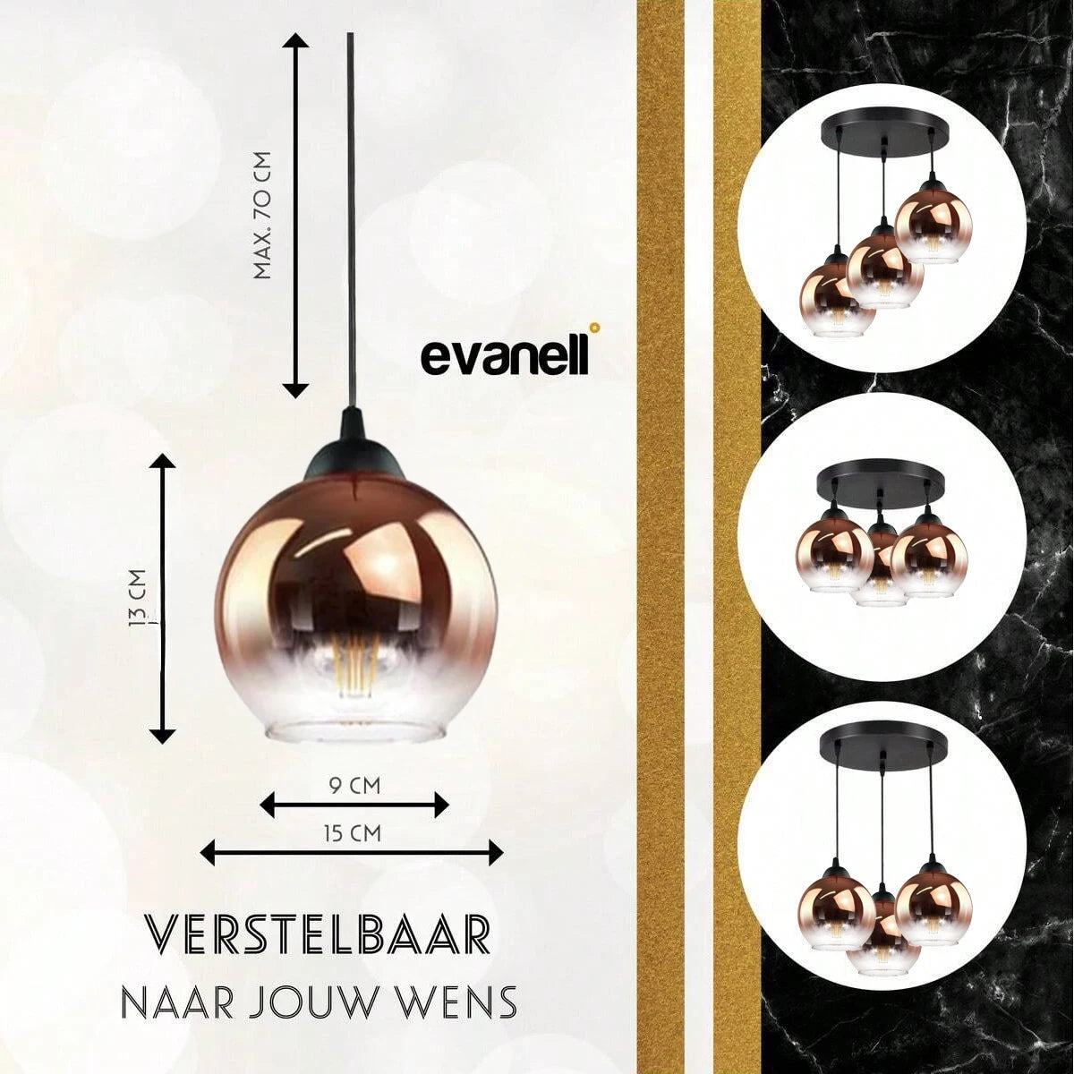 Moderner Glas-Pendelleuchter – Mehrflammige Leuchte für das Esszimmer