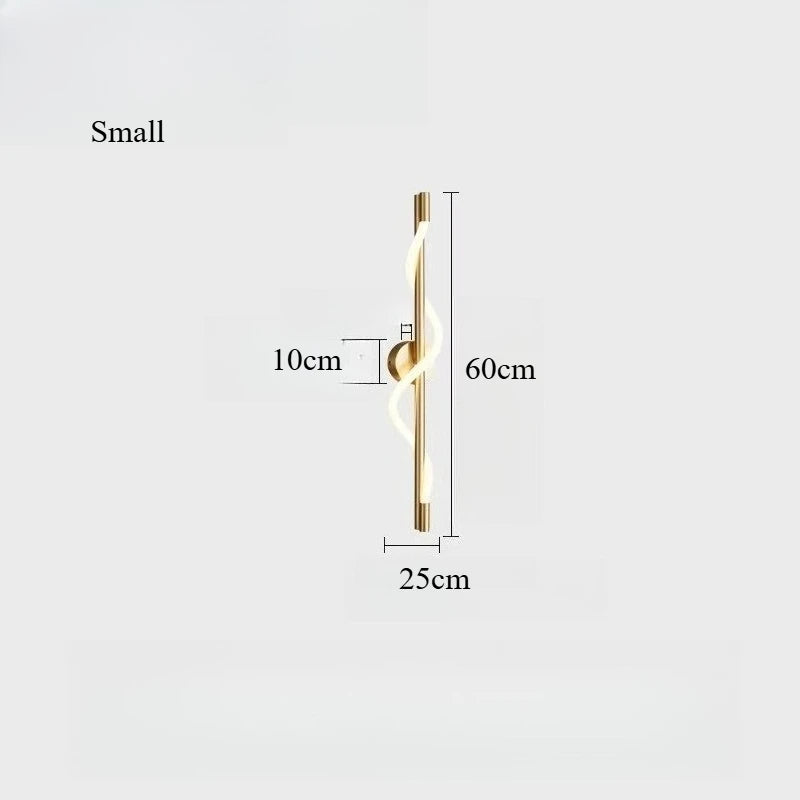 LED Spiral Wall Lamp – Modern Black & Gold Sconce | Bedroom, Living Room, Hallway